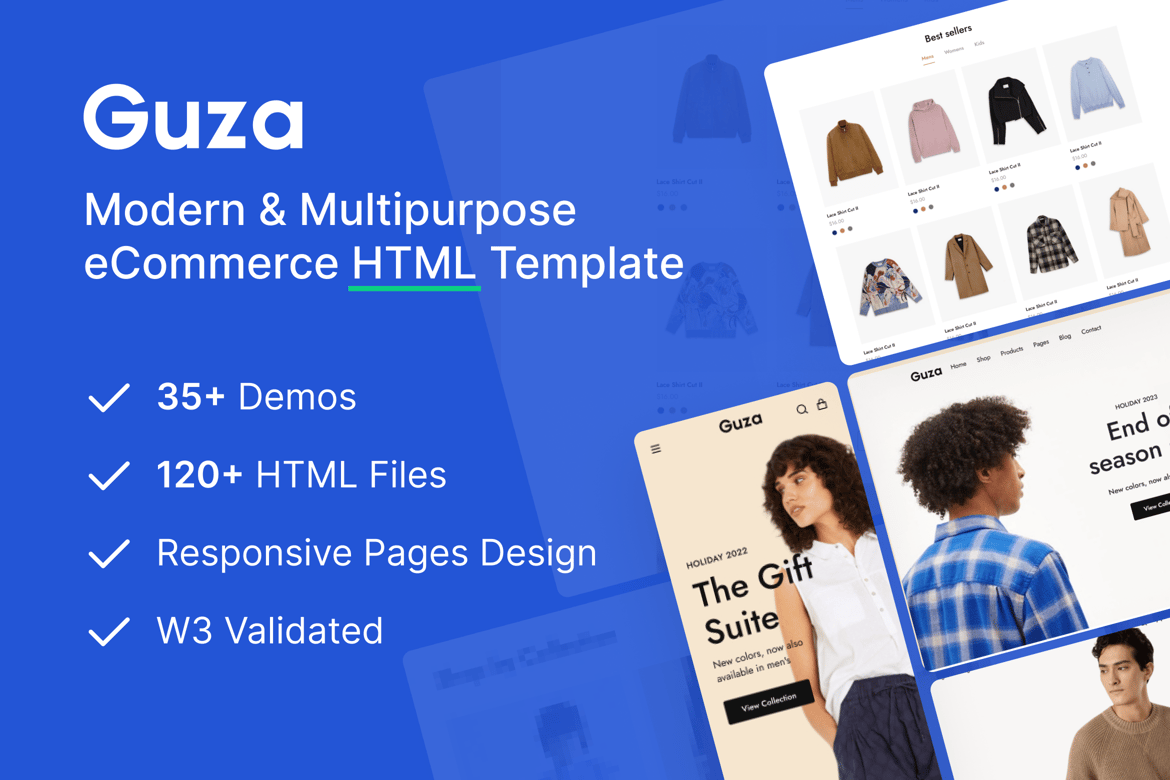 Guza - Современный многоцелевой HTML-шаблон для электронной коммерции