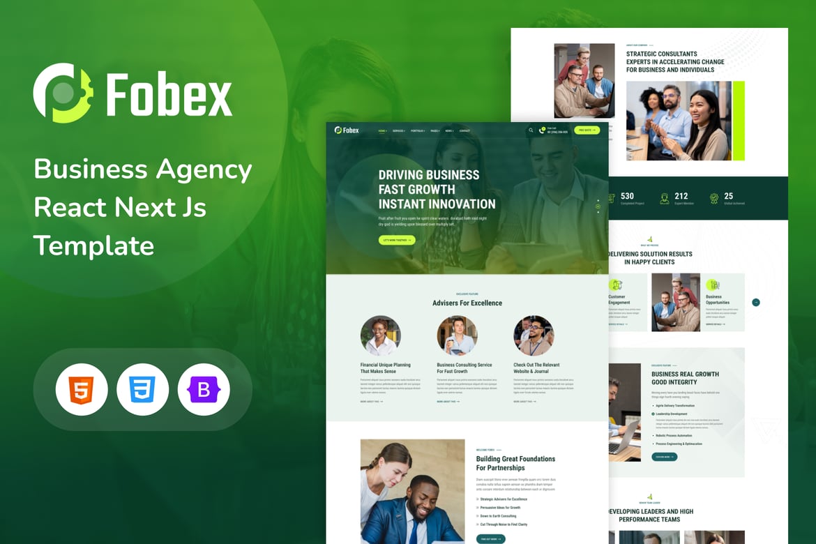 Fobex - Многоцелевой HTML-шаблон для бизнес-агентства