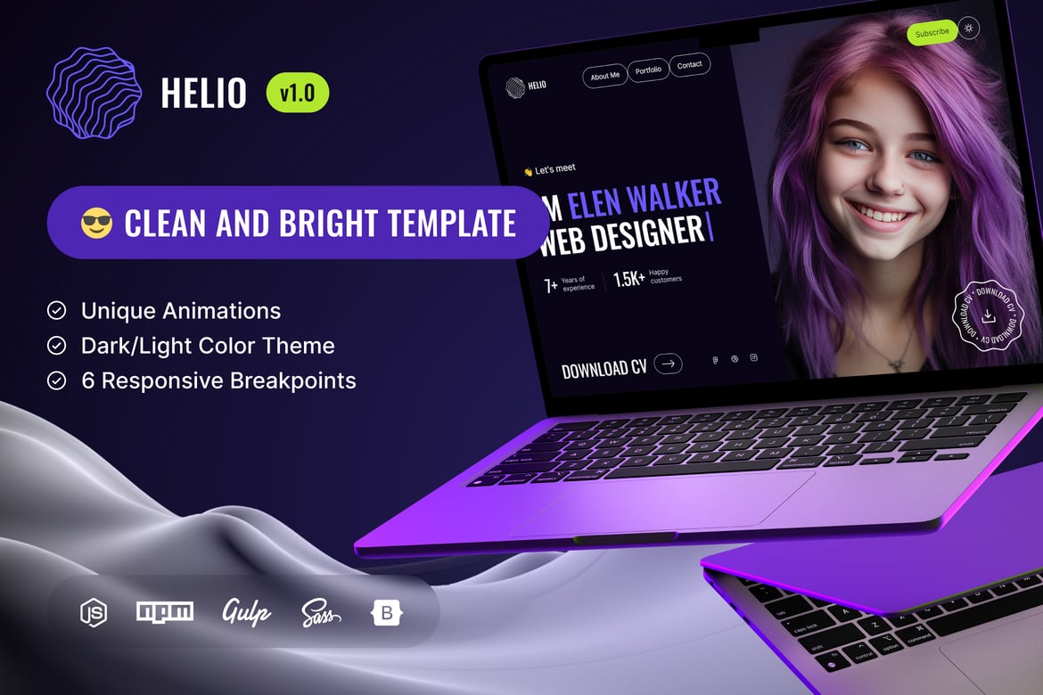 Helio - скоро в продаже и Шаблон целевой страницы