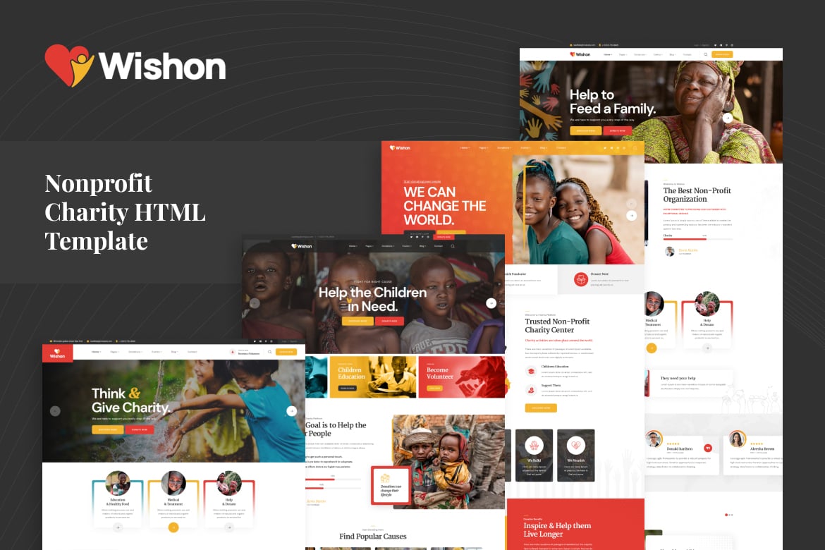 Wishon - HTML-шаблон для некоммерческой благотворительной организации