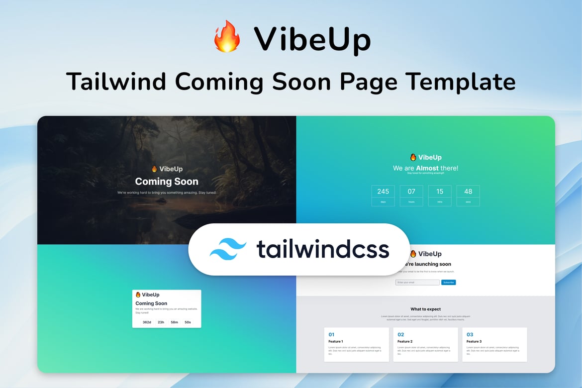 Скоро появится HTML-шаблон Tailwind - VibeUp