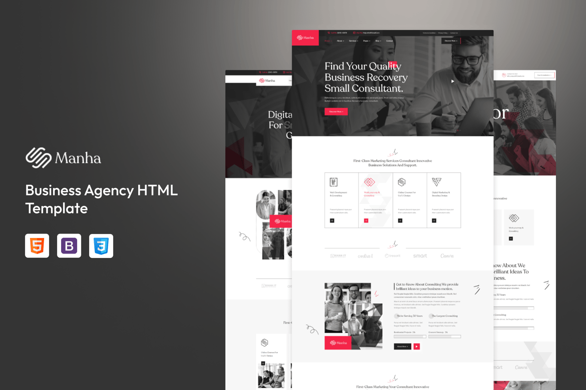 Manha - HTML-шаблон для бизнес-агентства