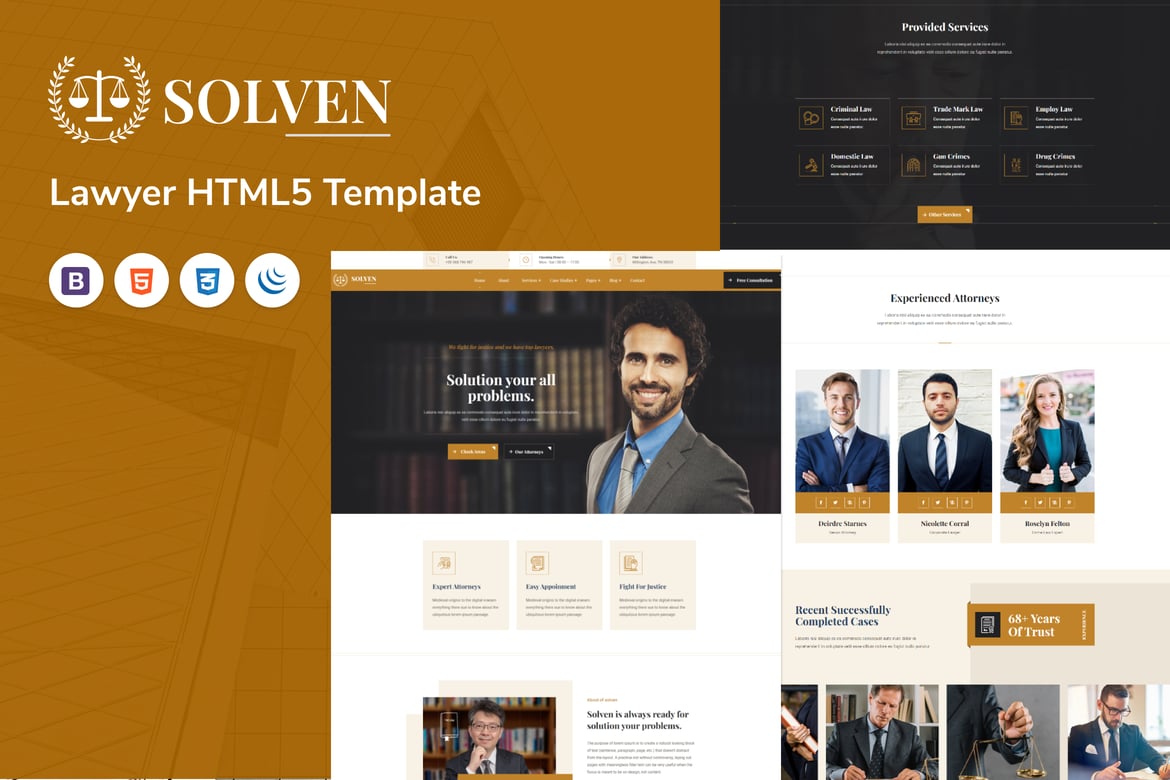 Шаблон HTML5 для юристов Solven