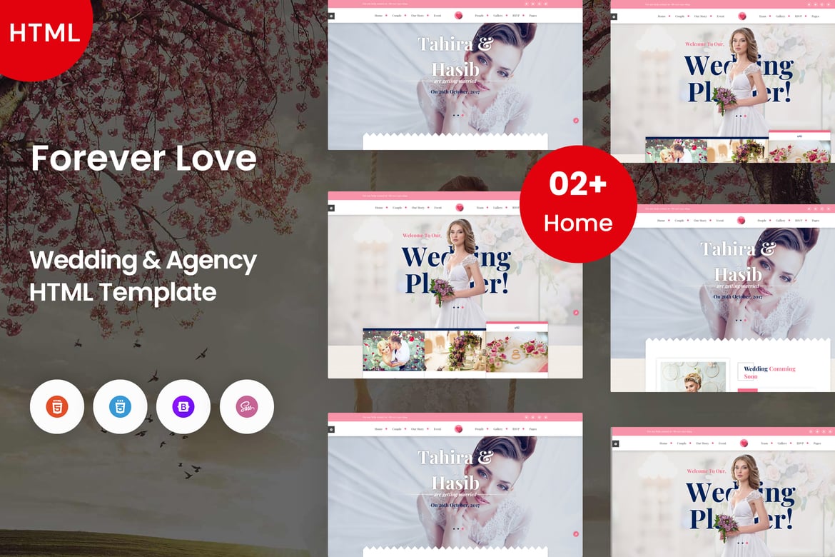 Forever Love - HTML-шаблон для свадеб и Агентство