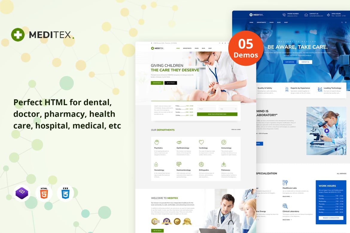Meditex - HTML-шаблон для здравоохранения и медицины