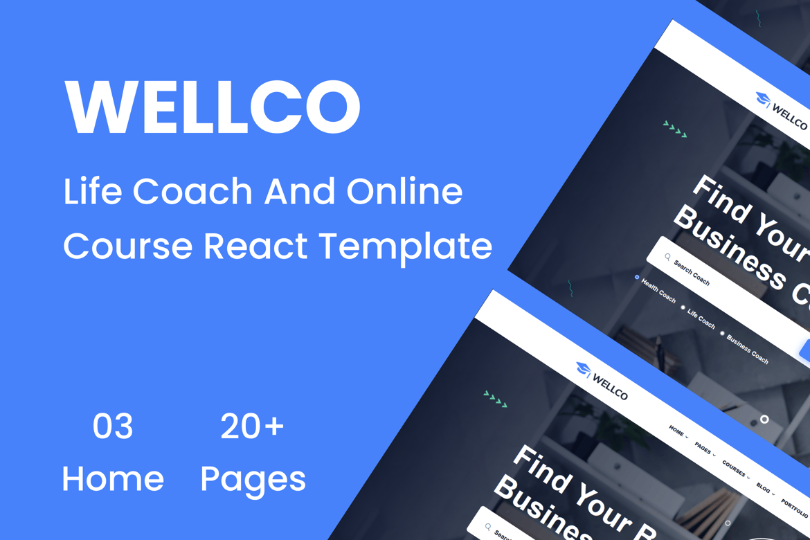 Шаблон Nextjs для онлайн-курсов для тренеров Wellco