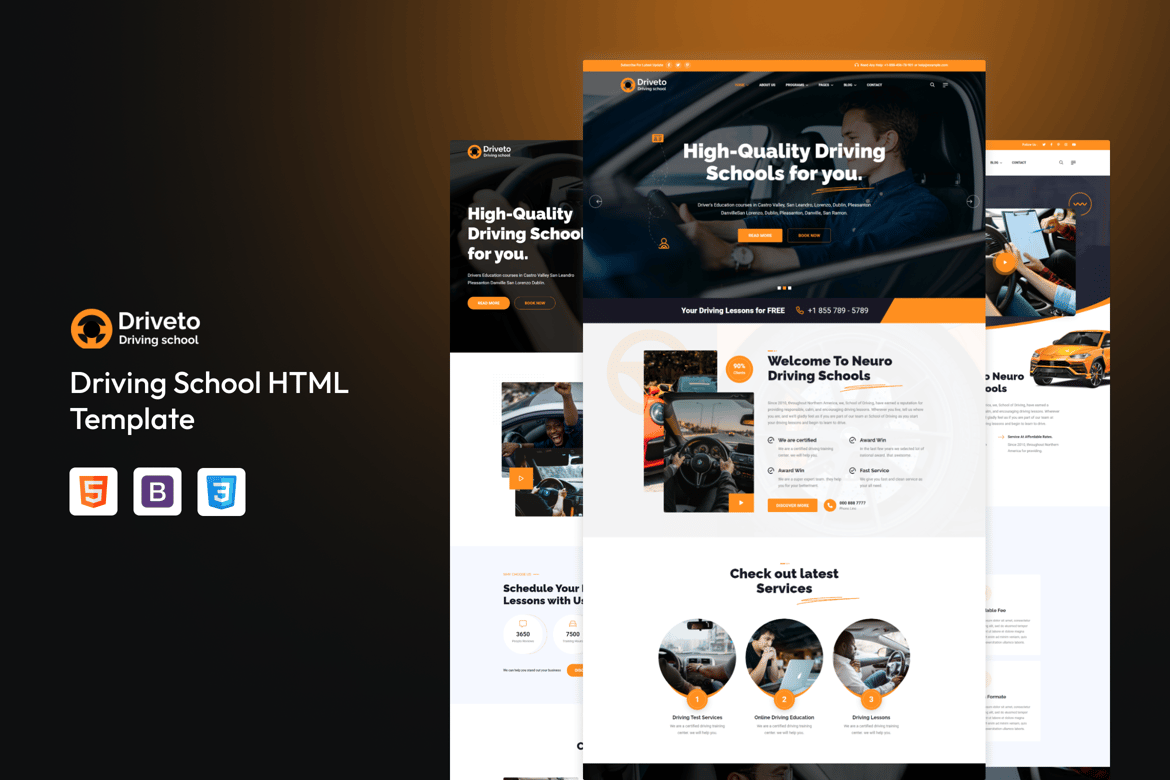 Driveto - HTML-шаблон автошколы