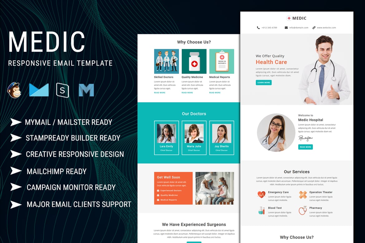 Medic - Многоцелевой адаптивный шаблон электронной почты