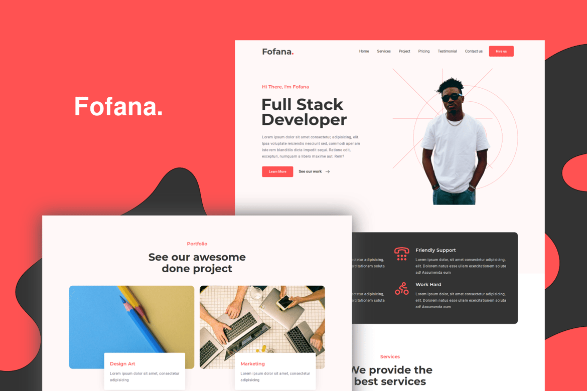Fofana - Шаблон личного портфолио