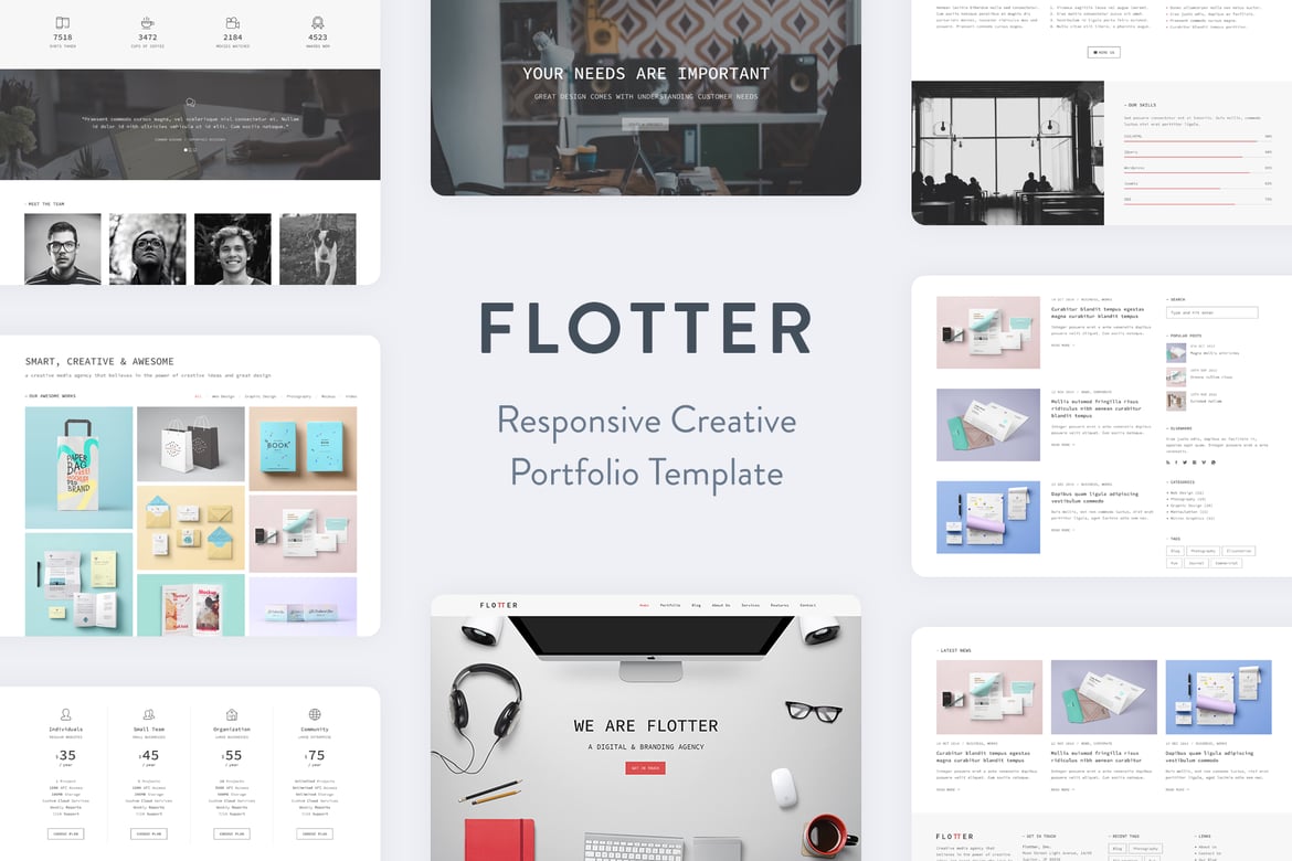 Flotter - адаптивный креативный HTML5-шаблон