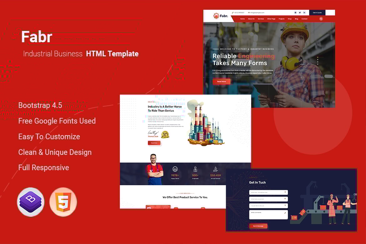 Fabr - HTML-шаблон для промышленного бизнеса