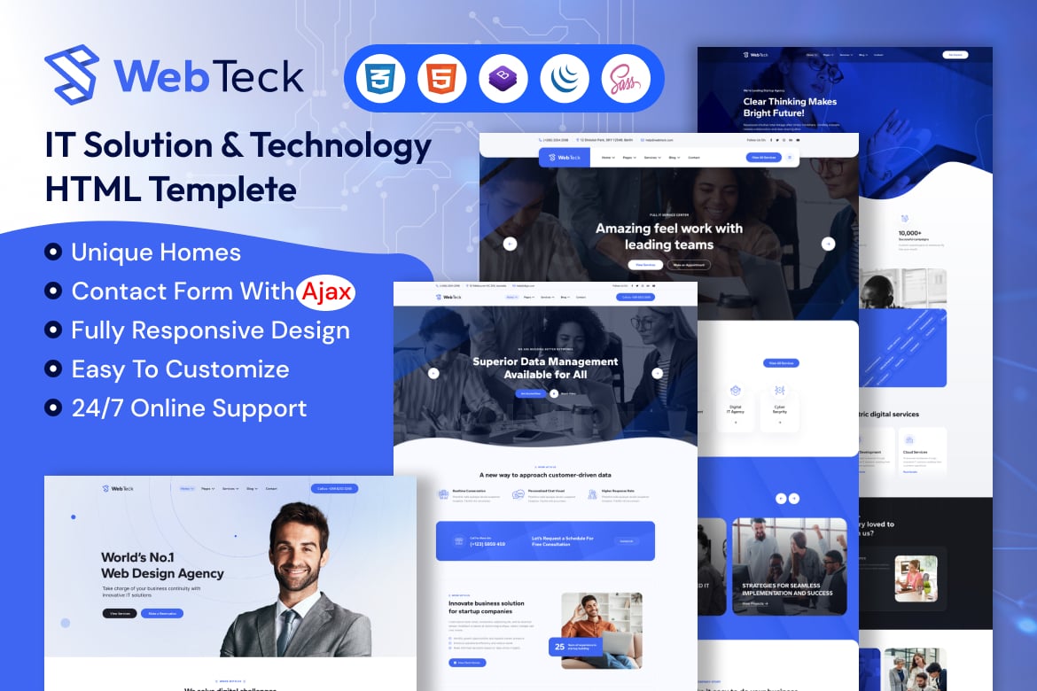 Webteck - HTML-шаблон для ИТ-решений и технологий