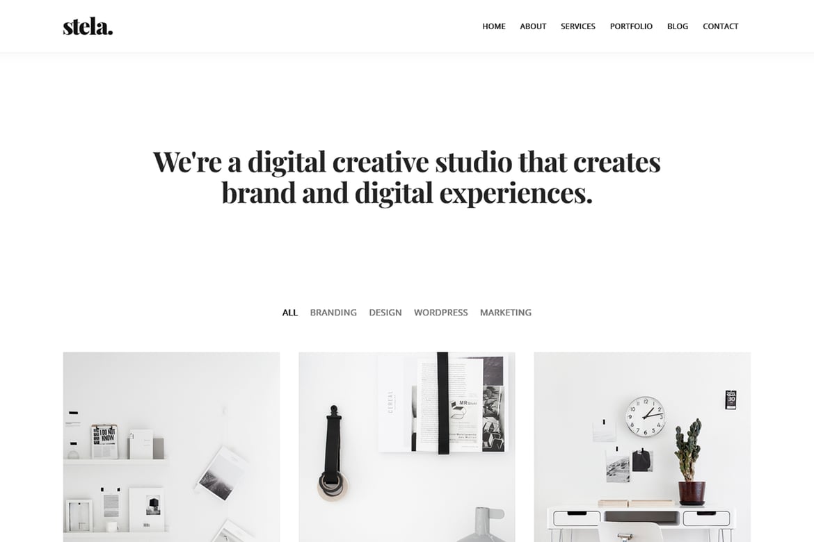 Stela - HTML-шаблон минимального портфолио