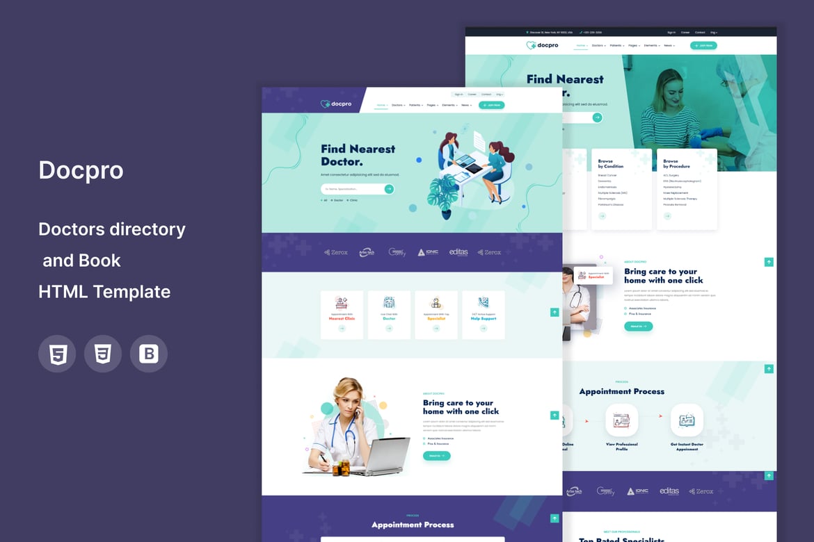 Docpro - каталог врачей и шаблон онлайн-книги