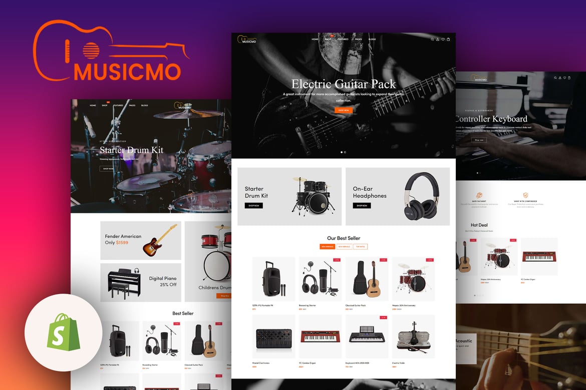 Musicmo - Тема Shopify для магазина музыкальных инструментов