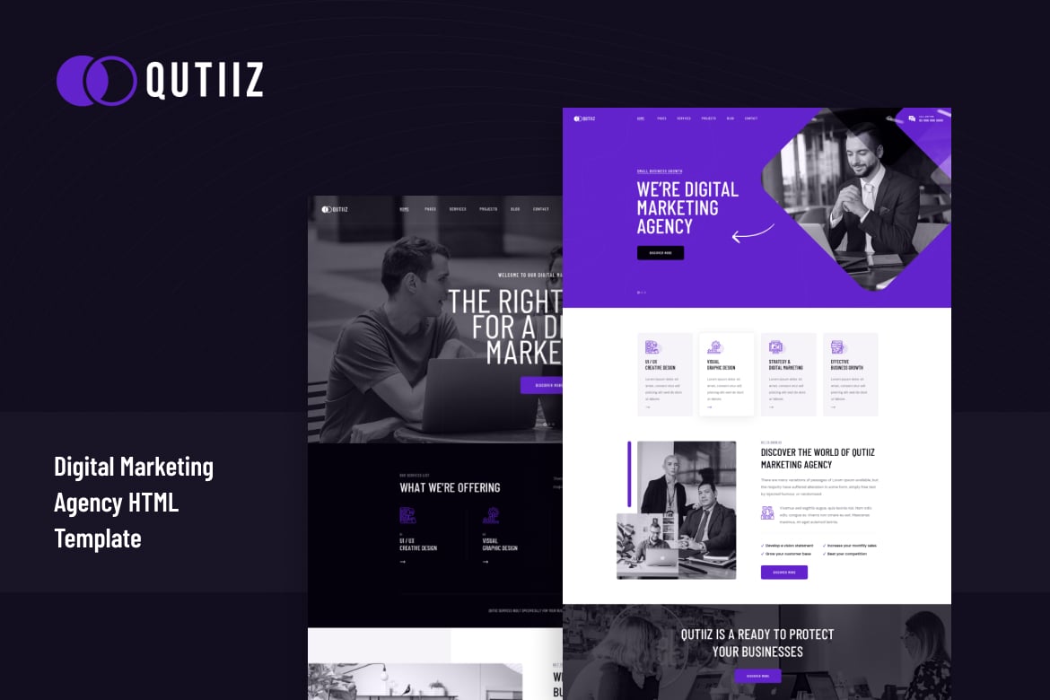 Qutiiz - HTML-шаблон Агентства цифрового маркетинга