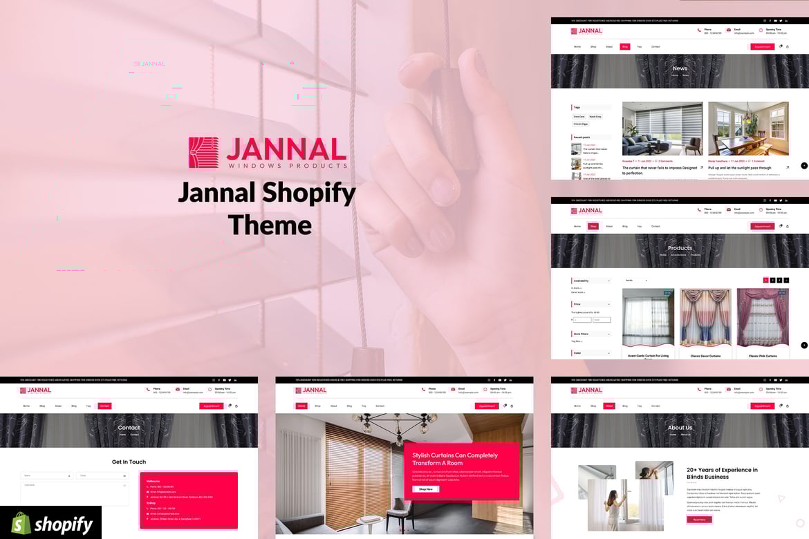 Jannal - Магазин окон, штор и жалюзи Shopify
