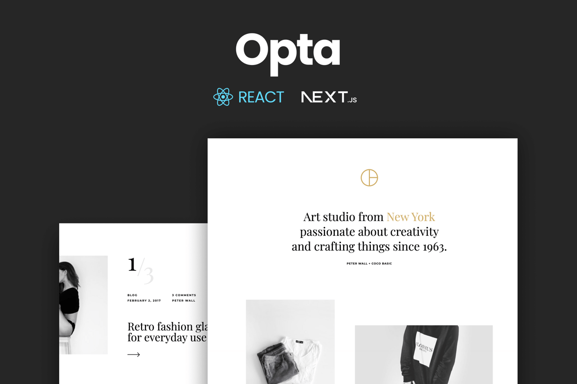 Opta - минимальный Шаблон React NextJS