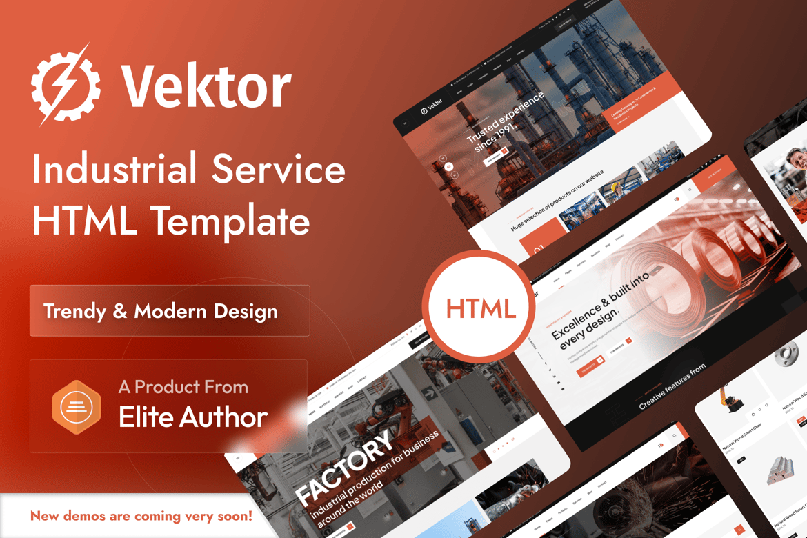 Вектор - HTML-шаблон для промышленных услуг
