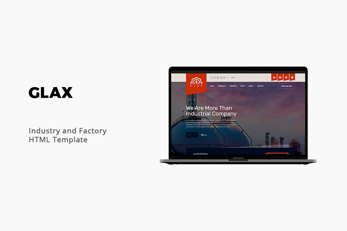 Шаблон Glax — фабричный и промышленный