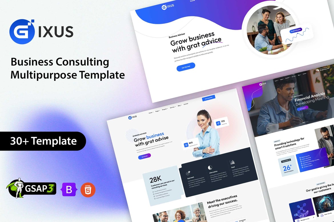 Gixus - HTML-шаблон для бизнес-консалтинга