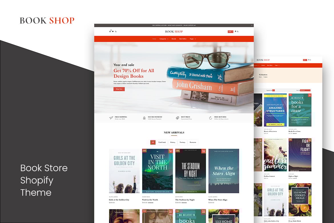 Bookly - книжный магазин, тема Shopify для книжного магазина
