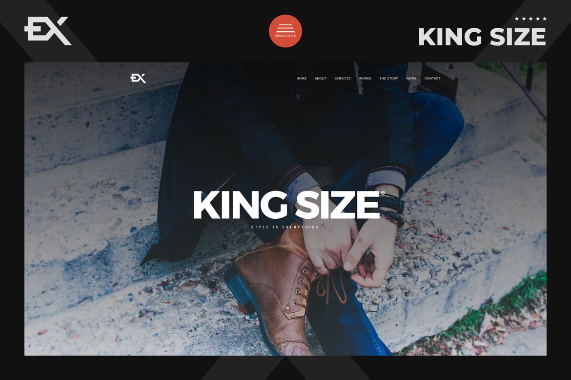 King Size - шаблон креативного портфолио