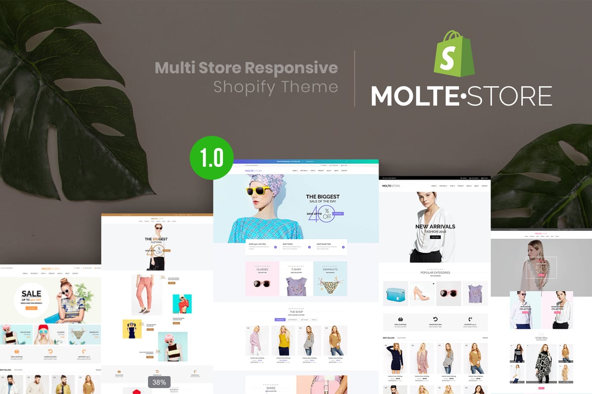 MolteStore - адаптивная тема Shopify для нескольких магазинов
