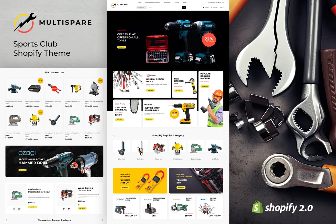 Multispare - оборудование, инструменты и тема Shopify.