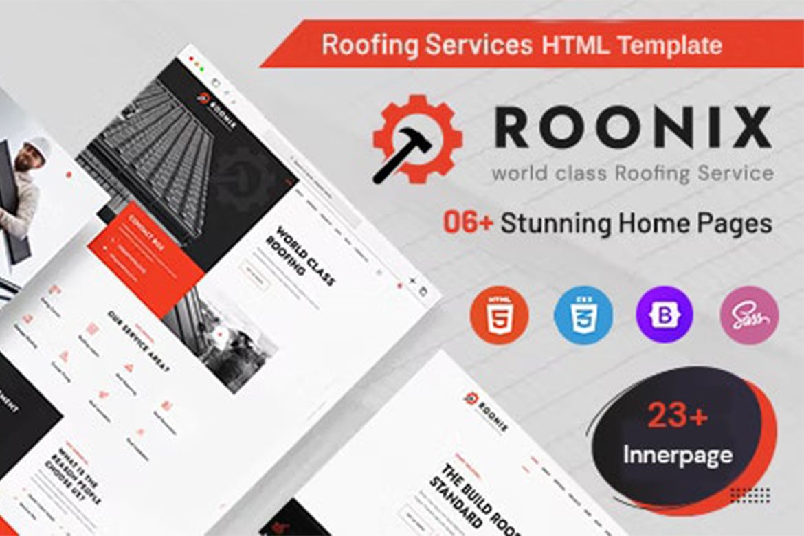 Roonix - HTML-шаблон для кровельных услуг