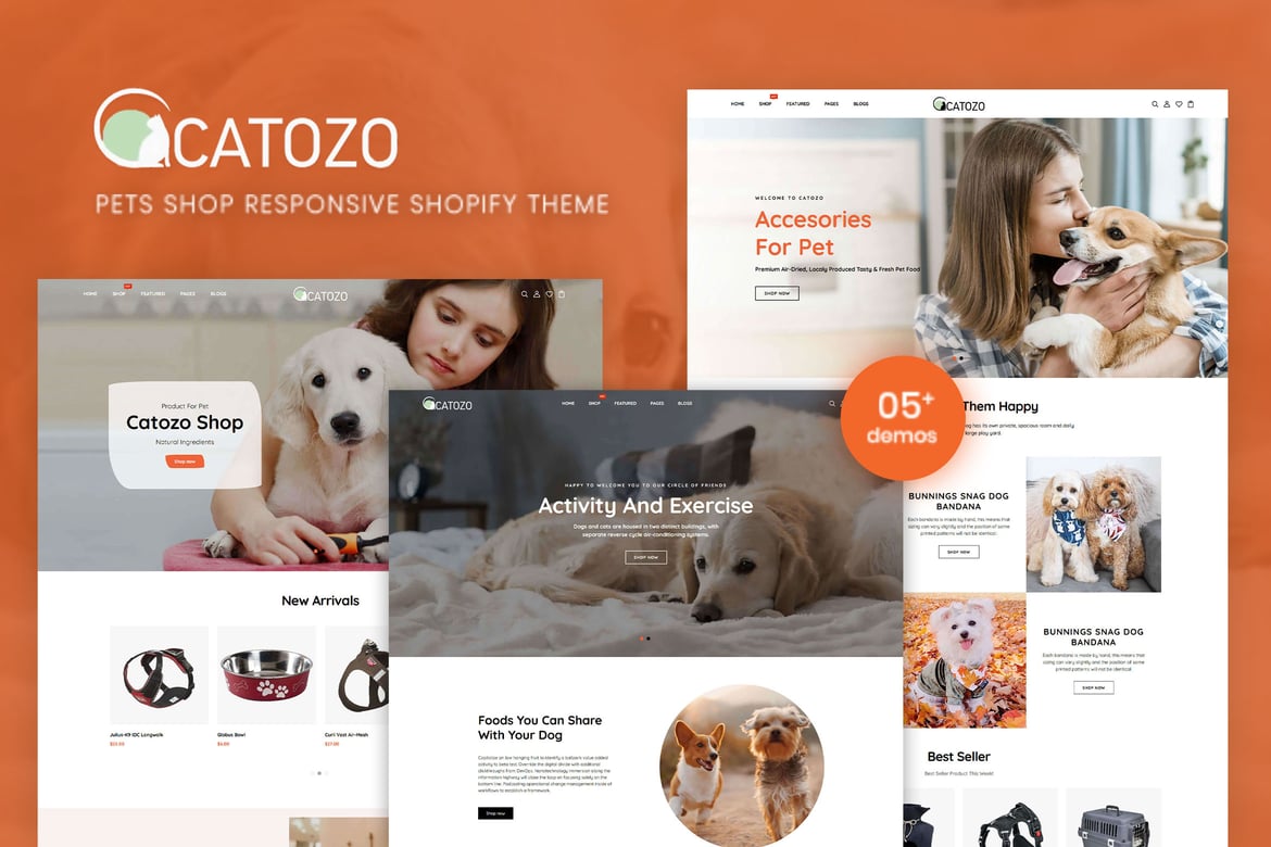 Catozo - адаптивная тема Shopify для магазина домашних животных