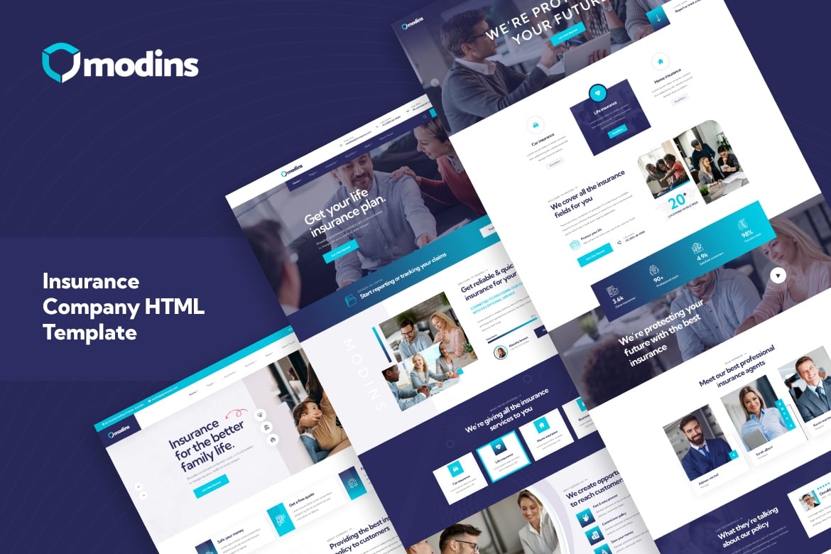 Modins - HTML-шаблон страховой компании
