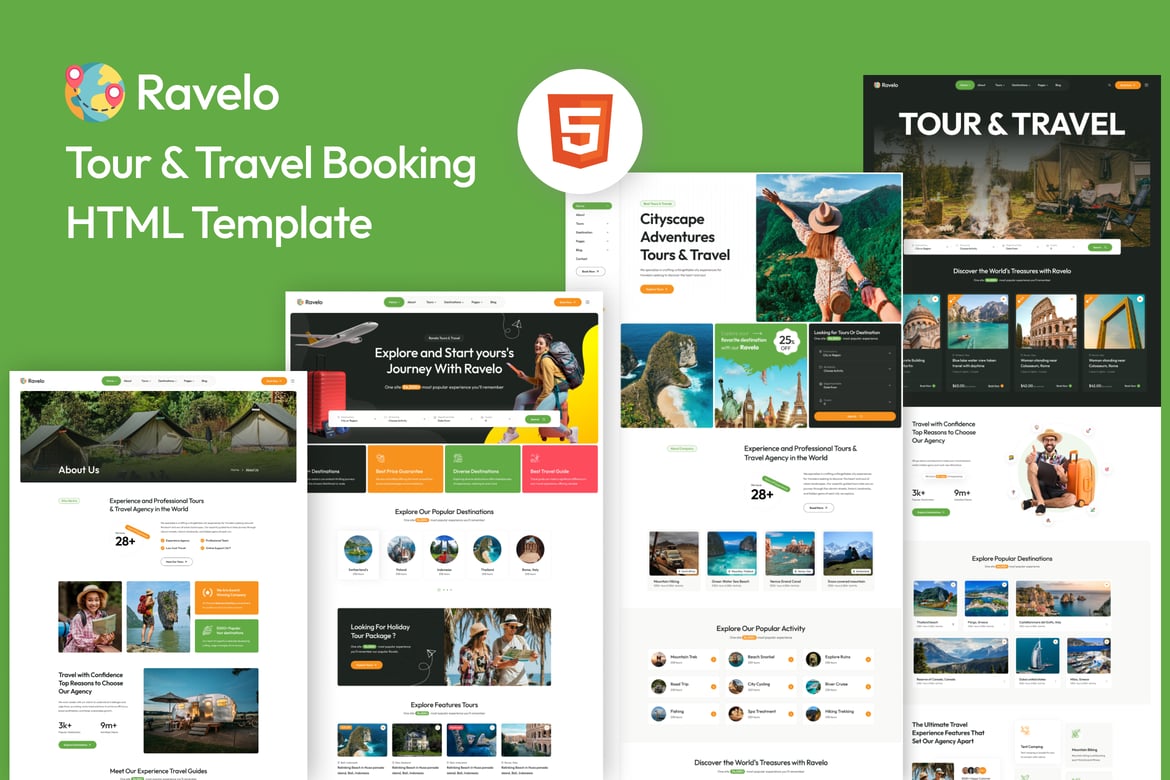 Ravelo - HTML-шаблон бронирования путешествий и туров