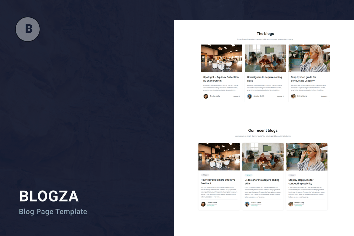 HTML-шаблон страницы блога Tailwind CSS 3 - Blogza