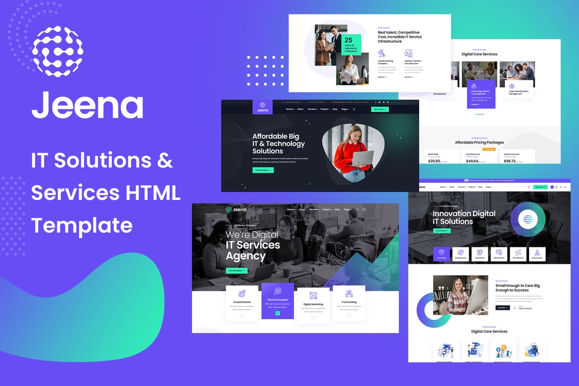 Jeena - HTML-шаблон для технологий и ИТ-решений