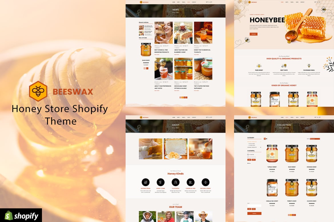 Пчелиный воск - тема Shopify для магазина меда