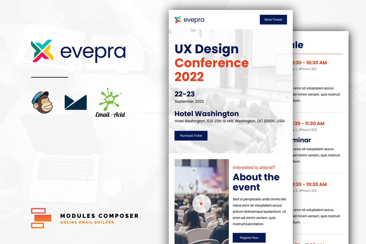 Evepra - Отзывчивая электронная почта для мероприятий/конференций