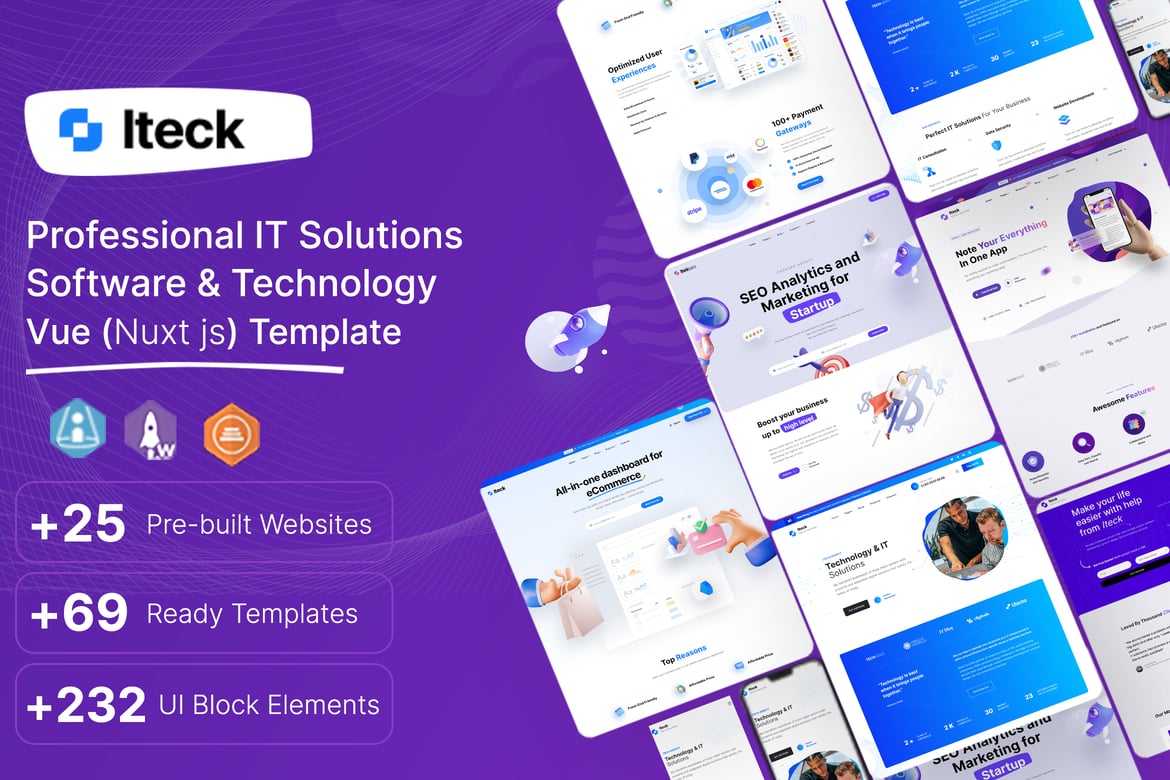 Iteck - Шаблон программного обеспечения и технологий Vue