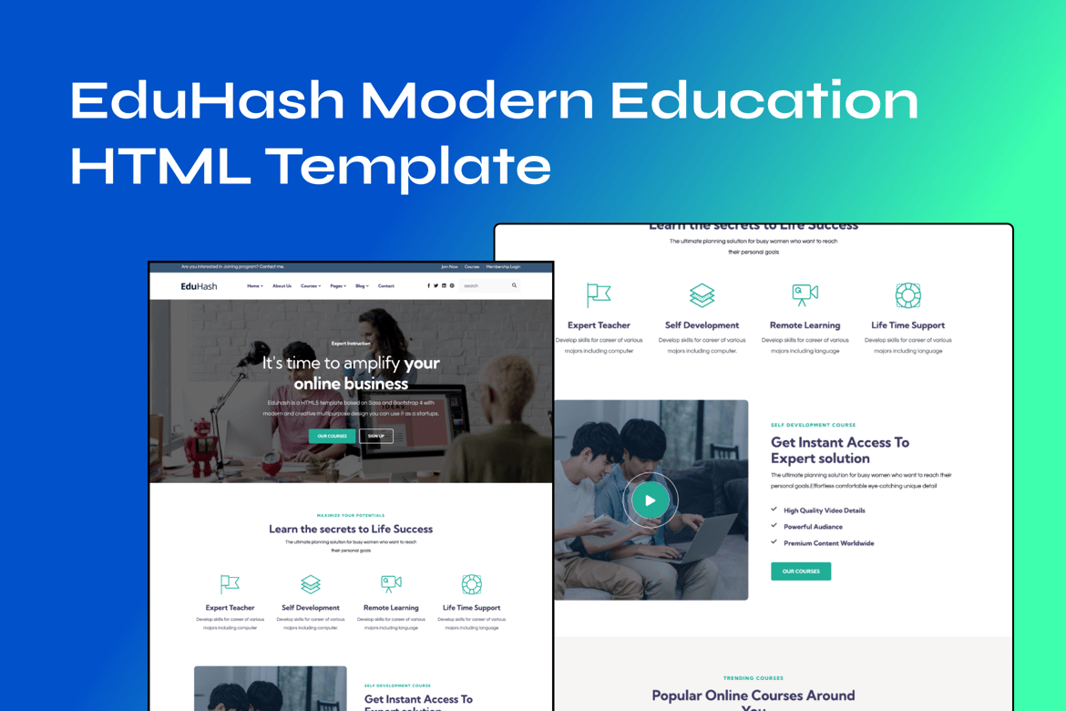 EduHash - HTML-шаблон образовательной системы управления обучением