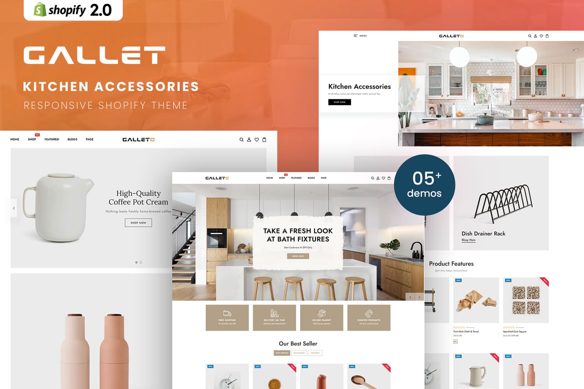 Шаблон - тема Shopify для кухонных аксессуаров