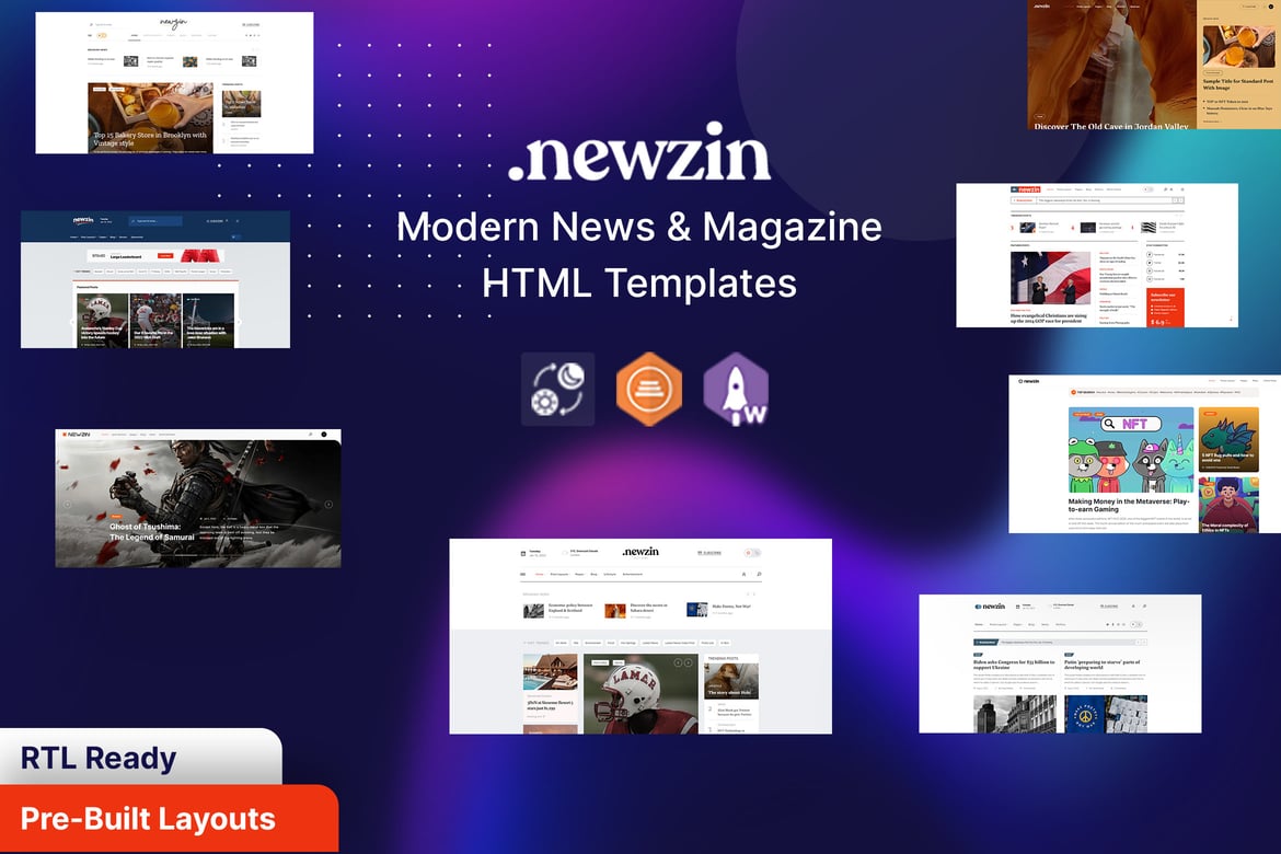 Newzin - HTML-шаблон для журналов и газет