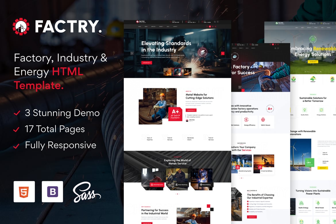 Шаблон HTML5 «Фабрика — промышленность и фабрика»
