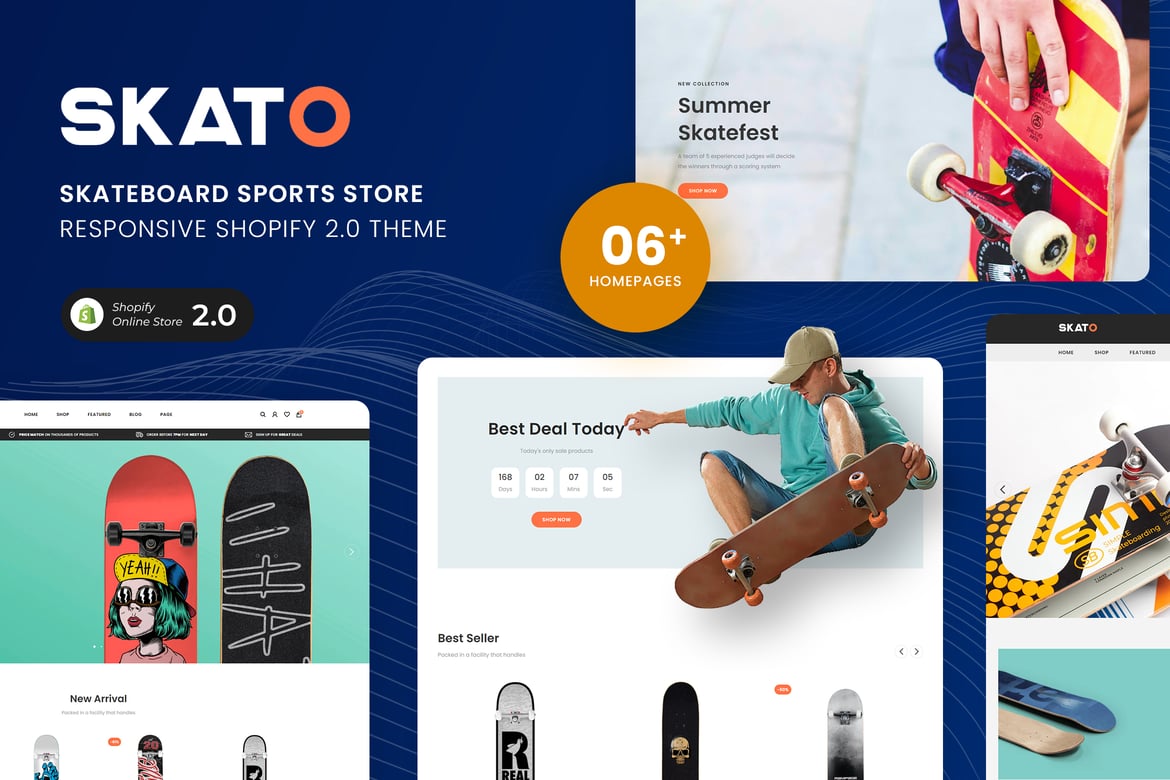 Skato - тема Shopify 2.0 для магазина спортивных товаров для скейтборда