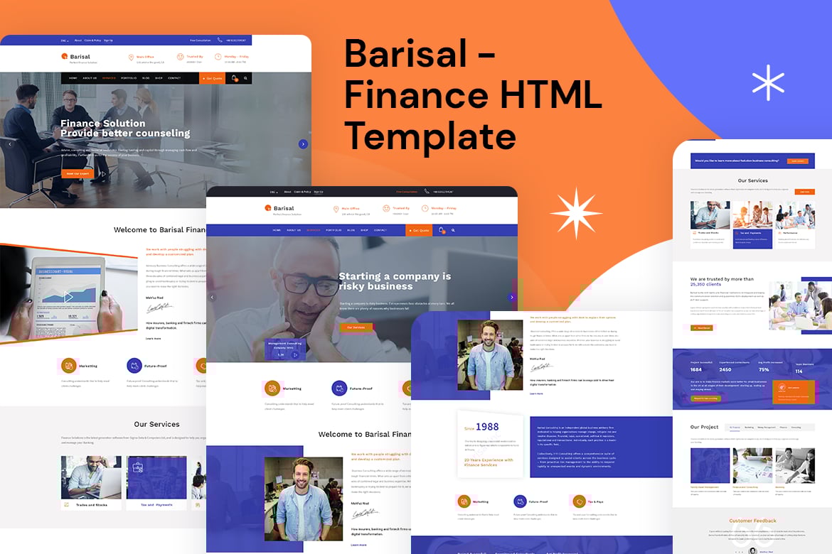 Шаблон HTML «Барисал» для финансов