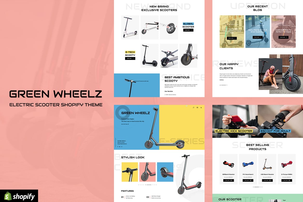 GreenWheelz - магазин отдельных продуктов Shopify OS 2.0