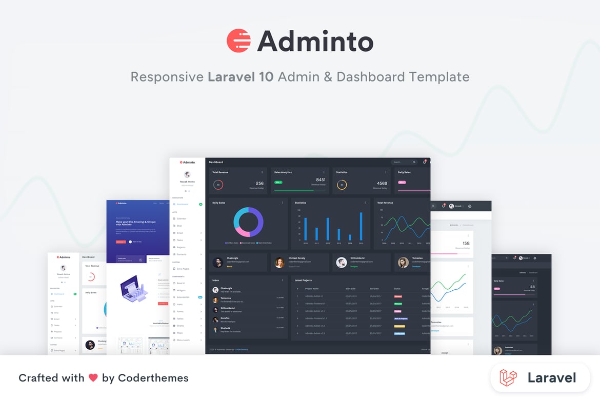 Adminto - Шаблон панели администратора Laravel