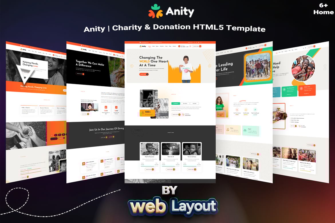 Anity | Шаблон HTML5 для благотворительности и пожертвований