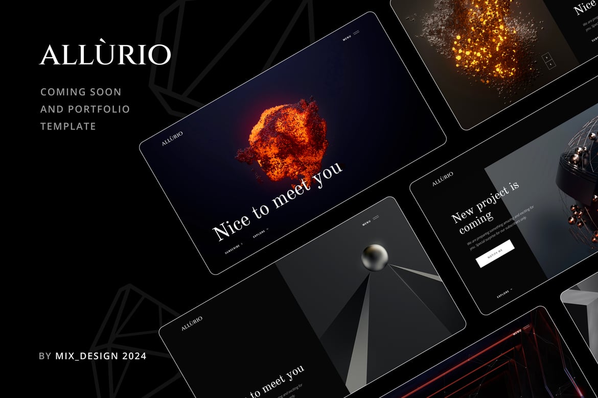 Allurio - скоро и шаблон портфолио