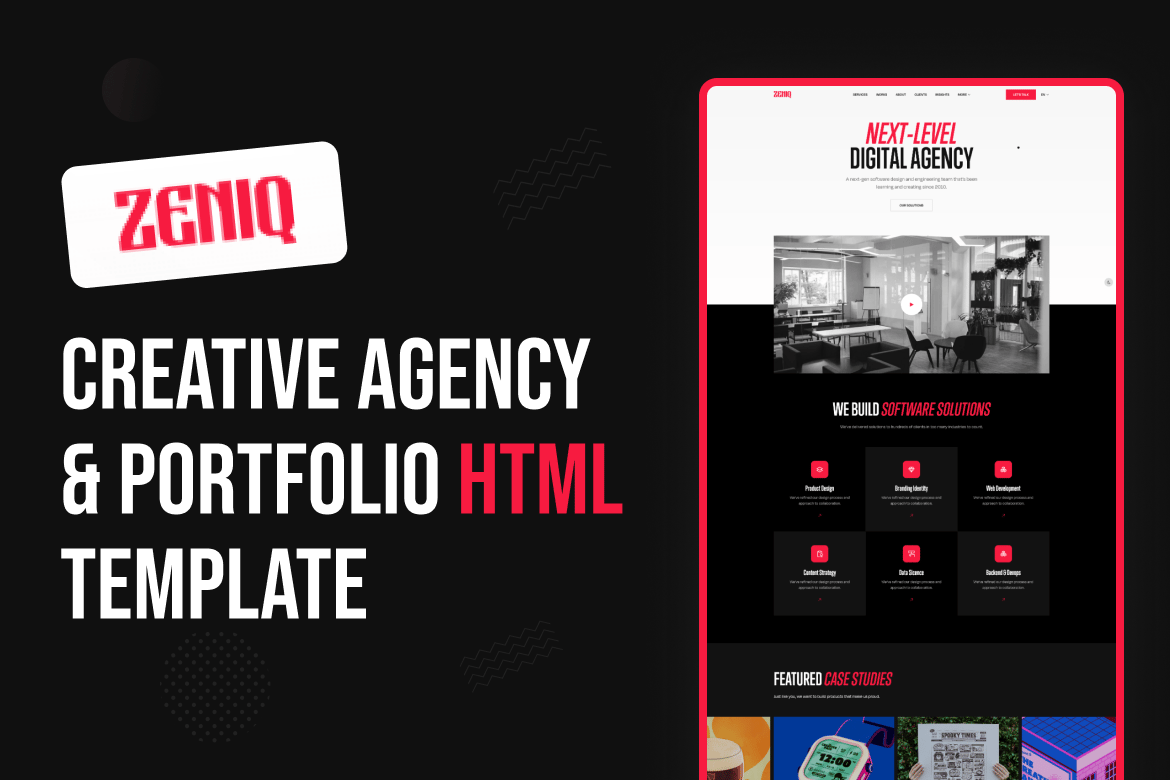 Zeniq - HTML-шаблон креативного агентства и портфолио