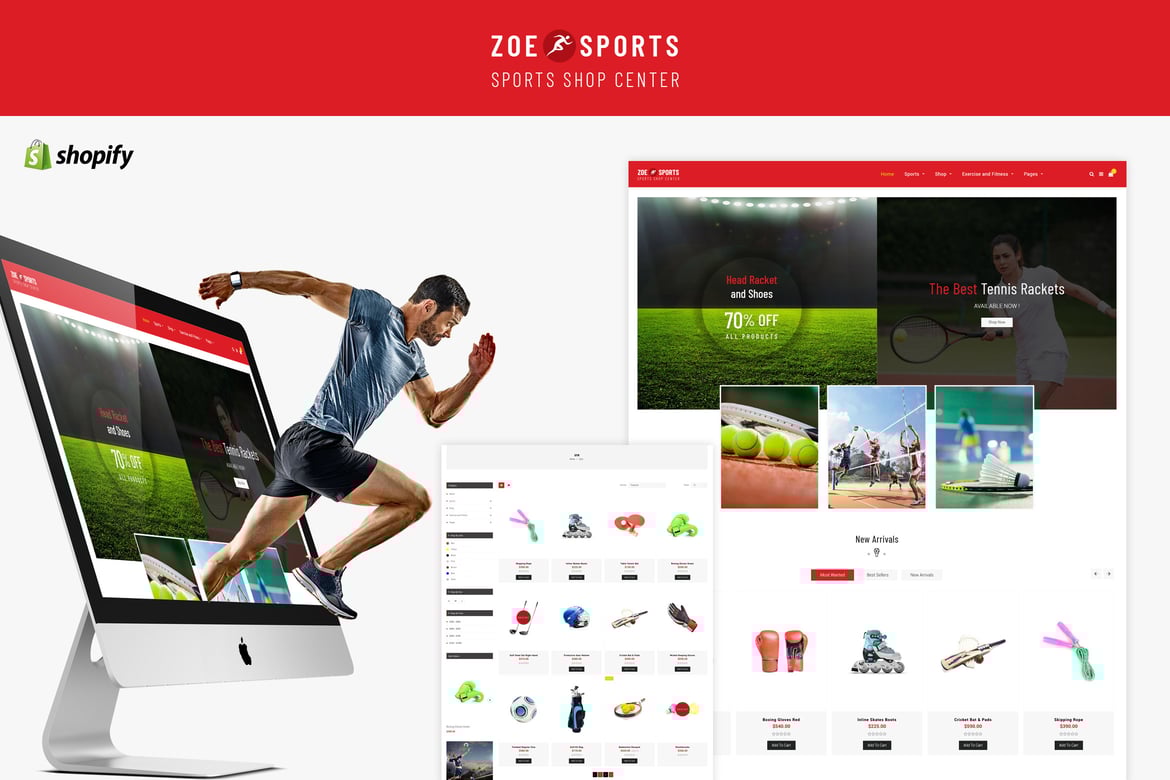 Zoe - тема Shopify для спортивного магазина